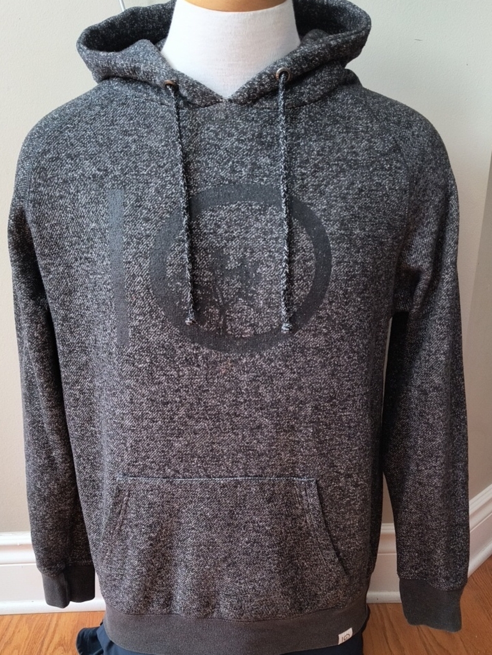 Men's 10tree Gray Salt and Pepper Hooded Pullover Sweatshirt - Medium